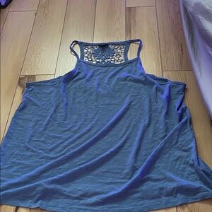 Torrid Blue Tank Top with Crochet Back